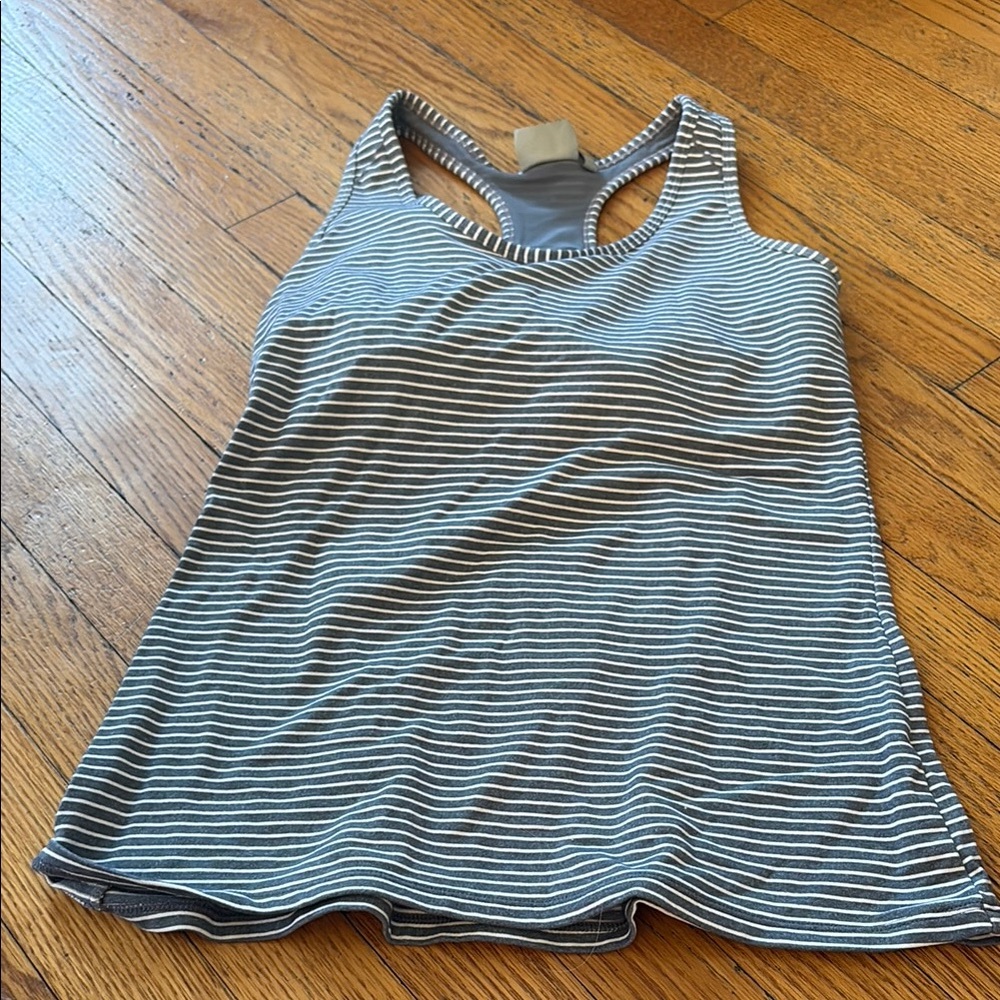 Athleta Black and White Ribbed Sleeveless Tank